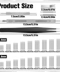78 Pcs Watch Pins Replacement Kit Stainless Steel Spring Bars With Strap Remover Tool For Metal And Leather Watches Easy DIY Band Adjustment From 8mm To 24mm Length With 1.5mm And 1.8mm Diameters Includes 72 Pins Two Repair Kits And Tweezers product size chart showing dimensions of tools and pins.