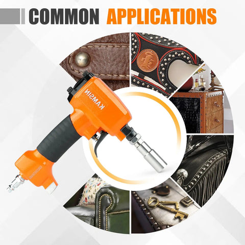 Premium Pneumatic Decorative Nailer 41 By 64 Inch Compact Deco Nail Gun for upholstery and furniture projects.