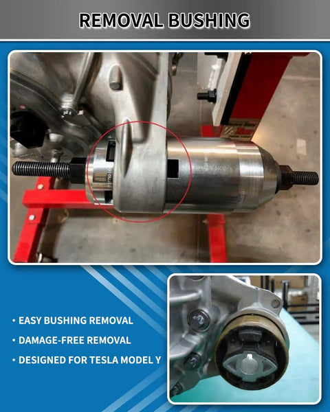 No Sweat Heavy Duty Drive Unit Bushing Press Kit Compatible With Tesla Model Y Includes Rock Solid Puller Bolt To Smoothly Extract And Install Suspension Bushings Without Greasy Hammers Or Pry Bars For Straightforward Weekend Garage Fixes