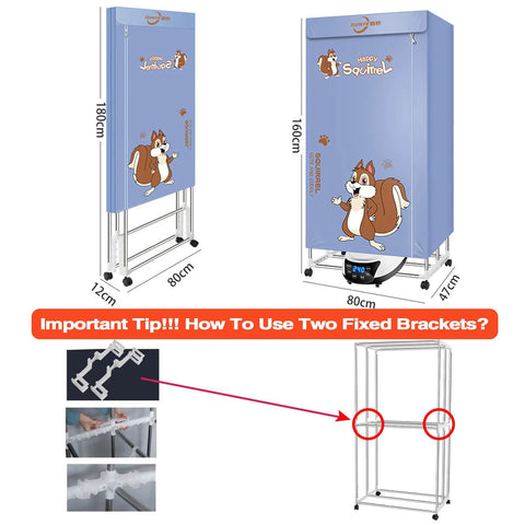 Foldable Clothes Dryer Portable For Apartment And RV Low Noise 1600W 1.6 Meter Drying Rack With Remote Control And Timer Compact Laundry Solution For Dorm Rooms