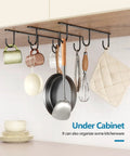 Under Cabinet Mug Hooks Set, 3 Pack With 9 Hooks, Easy Cup Hanger For Displaying Coffee Mugs, Cups And Kitchen Utensils.