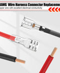12 AWG Wire Harness Connector Replacement for Peg Perego 12V Ride On Vehicles with Fuse showing copper wire and insulation