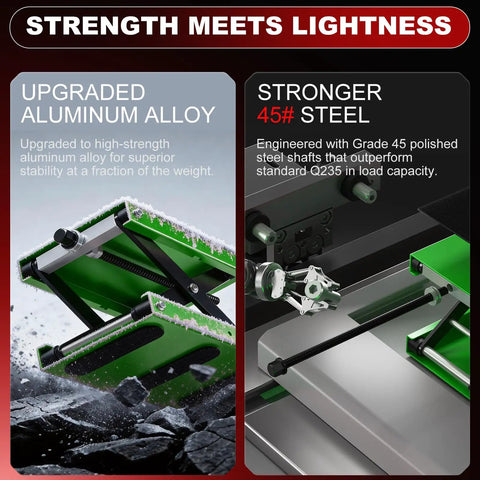 Heavy Duty Aluminum Motorcycle Scissor Lift Jack 1100 Lbs With Upgraded M16 Screw And Dual Reinforcement Shafts For Superior Stability