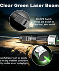 Rechargeable Green Laser Bore Sight Kit With 64 Caliber Adapters For .17 To 12 GA, clear laser beam in night setting