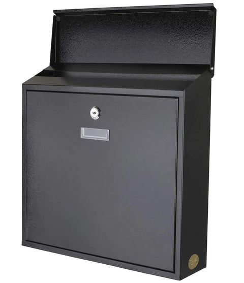 Sturdy Steel Metal Mailbox For Home And Office Wall Mount Drop Box With Wide Slot Lockable Mail Hatch 2 Keys Included