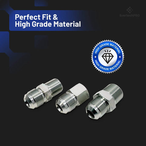 Stainless steel fittings for Flexible Yellow Coated Four Foot Gas Line Kit with high-grade material label