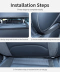 Installation steps for Waterproof Leather Back Seat Protector With Three Storage Pockets Anti Kick Mat For Kids And Pets Universal Car Seat Organizer Cover For SUVs Sedans Minivans And Trucks Two Pack Black