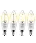 B11 Filament WiFi LED Smart Bulb Dimmable E12 Base White Light Works With Alexa And Google Home No Hub Required 4 Pack