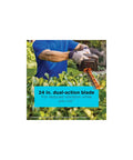 Person using 40V MAX Cordless Hedge Trimmer With 24 Inch Dual Action Blade, No Cords Needed, Long Battery Life, cutting hedge
