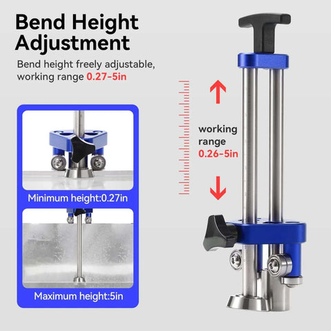 Bend height adjustment feature on Pro Grade 1 Station Sheet Metal Roller Bender For Pros Quick Setup Metal Roofing Tools