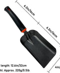 Heavy Duty Ash Shovel For Fire Pits And Grills, Manganese Steel Ember Remover 12.6 Inch Wood Stove Scoop measurements shown