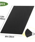 8 Pack 12X8 Inch Neoprene Foam Pads With Rock Solid Adhesive Grip Non Slip Shock Resistant Rubber Pads For Drawers And Gear Soundproof Vibration Damping Compact Heavy Duty Cushioning, showing dimensions.
