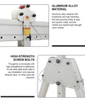 Portable Folding Gantry Crane, Heavy Duty Aluminum Alloy Lift Rated For Two Thousand Two Hundred Pounds, showing aluminum material and high-strength screw bolts.