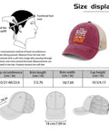 Boat Life Grandpa Style Dad Hat For Men With Adjustable Strap Closure Washed Cotton Build Deep Rose Color Boat Captain Humor Vibe Lightweight Cool Sun Shield Everyday Casual Cap For Summer, size diagram and measurement details