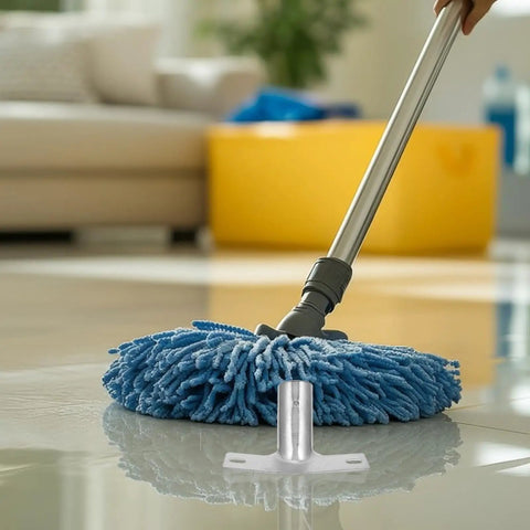 Eight Piece Universal Broom Handle Adapter Iron Sweeper Pole Connector For Seamless Mop And Brush Hookup Space Saving Design Perfect For Compact Utility Closet Storage Under Sink Organization Easy Push Broom Handle Assembly Quick Fit Solution