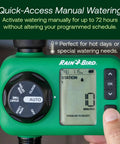 Electronic Digital Hose End Timer Battery Powered Three Quarter Inch Hose Thread Heavy Duty Brass Inlet Dual Outlets Adjustable