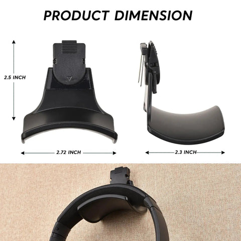 Fabric Wall Headphone Stand For Office Cubicle Space Saving Headset Holder Go To Desk Organizer dimensions and design