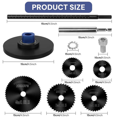 PVC Pipe Internal Cutter Set With 360 Degree Rotating Cutting Tool, Adjustable Depth Gauge, 5 Saw Tooth Blades, 0.315 Hex Key Shaft