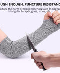 Cut Resistant Sleeves HPPE Arm Guards EN388 Level 5 Protection Bite Proof Anti Abrasion for Garden Home Hiking 40 Cm