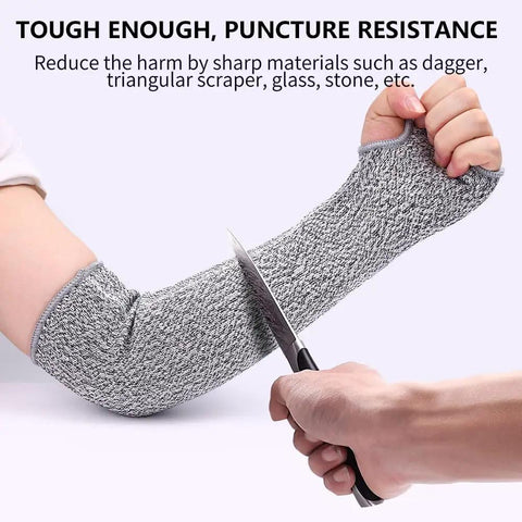 Cut Resistant Sleeves HPPE Arm Guards EN388 Level 5 Protection Bite Proof Anti Abrasion for Garden Home Hiking 40 Cm