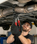 Exhaust Pipe Cutter Tool For 3/4 To 3-1/4 Inch Tailpipes And Tubing, Lubricated Wheel Mechanism For Smooth, Easy Cuts, Heavy-Duty Cutter For PVC Copper Steel Exhausts, Ideal For Tailpipe And Catalytic Converter Repairs, used under a car
