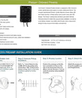 Acoustic Guitar Preamp With EQ And LED Display, Onboard Tuner And Volume Control For Presys Plus, installation guide with specs