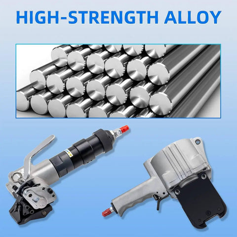 Heavy Duty Pneumatic Steel Strapping Machine Tool 19mm Metal Sealer Tensioner And Cutter with high-strength alloy components.