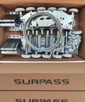 Garage Door Hardware Kit With Nylon Rollers Rust Resistant Hinges And Top Brackets 8 Foot Height Wire Rope System in box