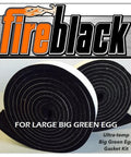 FireBlack ultra-temp gasket kit for Large Big Green Egg; two black Nomex self-adhesive gasket rolls