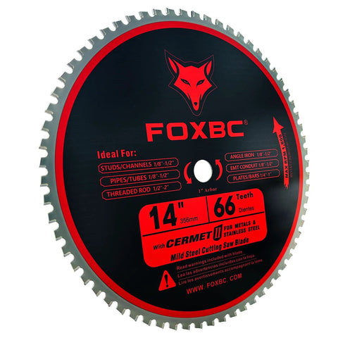 Beefy 14 Inch Metal Chop Saw Blade With 66 Tooth TCG Carbide For Fast Smooth Cuts 0.095 Kerf And 1 Inch Arbor 1800 RPM