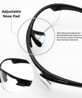 Adjustable nose pad of Ultra Lightweight Anti Fog Safety Glasses With Clear Shields Ansi Z87 Plus Certified for custom fit.