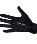 Stretchy Cotton Work Gloves 60 Pcs Reusable Mittens For Men And Women Dry Hand Art Handling Coin Jewelry Craft Durable Black Gloves For Precision Tasks And Light Duty Labor, hand wearing black glove showing size 22cm