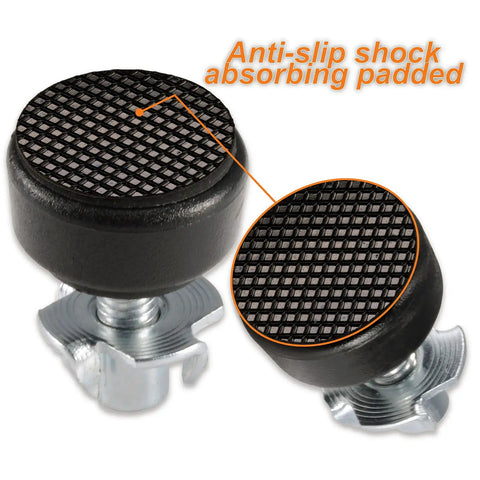 Close-up of anti-slip padded Sixteen Piece Set M6 Thread Adjustable Furniture Levelers With Swivel Screw In Threads, detail view.