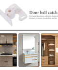 12 Pack Plastic Door Ball Catch Latches for cabinets, closets, and drawers for home and office use, easy install, durable design