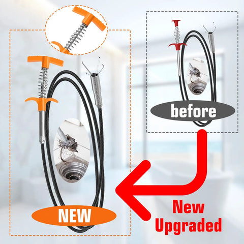 63 Inch Hair Drain Snake Clog Remover Tool With Flexible Grabber Claw For Bathroom Kitchen Shower Toilet Sink Sewer Tub No Chemicals Easy Quick Drain Cleaner For Clogged Drains DIY Home Fix