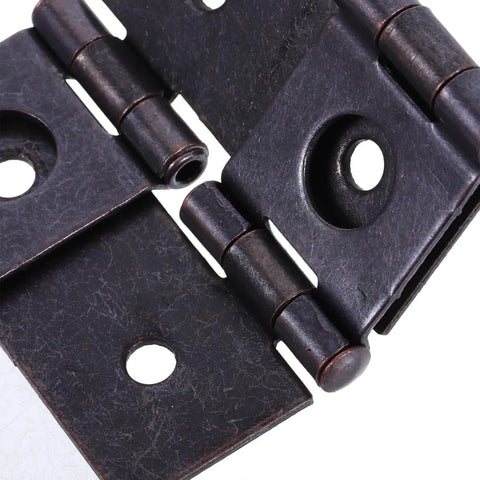 Close-up of Vintage Bronze Gate Hinges Set, 10 Pcs, Tough As Nails Heavy Duty Folding Door Hinges 54x47mm