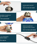 Assembly steps for Turkish Mosaic Glass Table Lamp Tiffany Style Handmade With Bronze Base LED Bulb Included