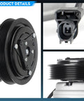 Kickin Cold Air AC Compressor With Clutch For Honda Odyssey Pilot Ridgeline And Acura MDX ZDX shows detailed pulley and clutch assembly.