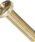 Top Shelf Heavy Duty Steel Pan Head Machine Screws, Size 8 36 Thread Pitch, cadmium plated, Phillips drive, detailed shaft view.