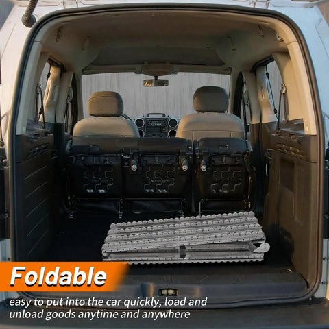 Heavy-Duty Foldable Conveyor Roller Ramp Table 15x78 Inch Gravity Transport Cart With White Galvanized Steel Frame in car trunk