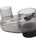 Solid 52Mm Cnc Router Dust Shoe With Crystal Clear Nylon Boot And Quick Attach 38Mm Hose Port delivering vacuum suction for woodwork.