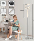 LED Modern Floor Lamp For Living Room With Remote Dimmer Three Color Temperature Modes 40W 2500LM Dimmable Standing Spiral White Lamp 63 Inches Tall with woman reading nearby