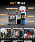 Heavy Duty 550W Electric Wire Stripper Machine with height adjustment knobs and control buttons for easy operation.
