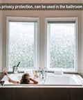 3D No Glue Window Privacy Film With Frosted Glass Look, Static Cling Installation For Bathroom, UV Blocking, 17.7x78.7 inches