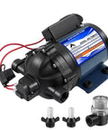 Quiet Yet Powerful 12V Water Pump For RVs Boats And Yachts Delivers 7 GPM At 60 PSI Diaphragm Pump With Half Inch FNPT Inlet Includes Filter