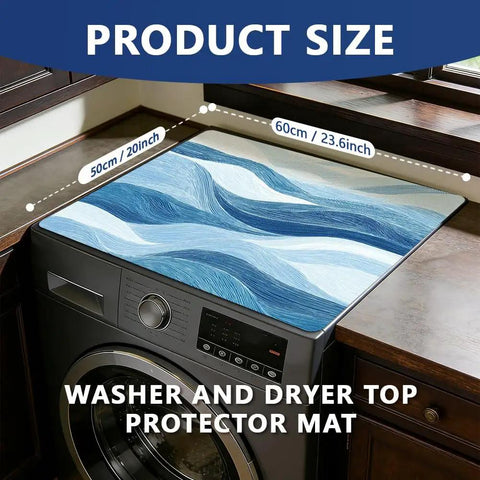 Washing Machine Topper And Dryer Surface Guard 23.6x19.7Inch Waterproof Dust Cover Laundry Mat showing size measurement
