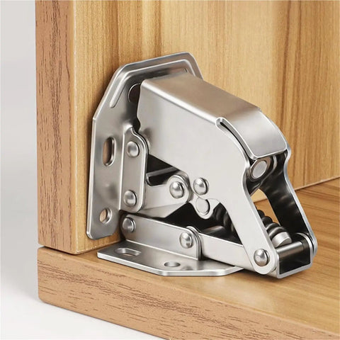 90 Degree Soft Close Cabinet Hinges Surface Mount Frameless Concealed Cupboard Door Hardware Spring Loaded No Fuss Install White Finish
