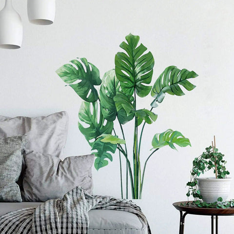 Monstera Wall Decals For Living Room And Bedroom Decor Tropical Plants Wall Stickers Vinyl Mural Kit For Nurseries And Offices