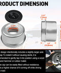 Product dimension diagram of Heavy Duty Trailer Hub Cap Set For 2000 To 3500 Pound Dexter Axles, showing size and installation.