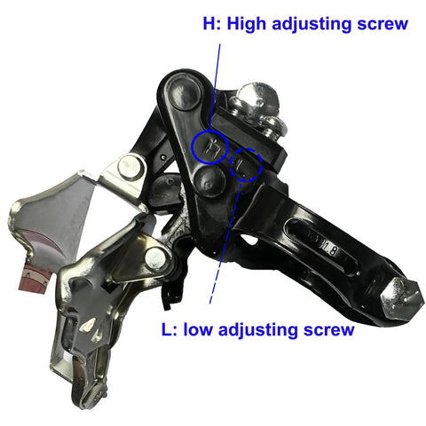 Front Derailleur FD-TY300 Down Swing 3x6/7-Speed 31.8mm Clamp Lightweight Aluminum Alloy with adjustment screws shown